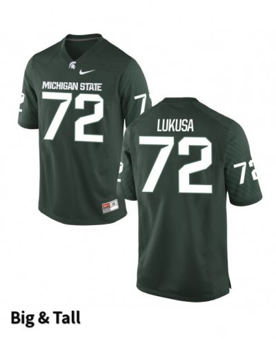 Men's Thiyo Lukusa Michigan State Spartans #72 Nike NCAA Green Big & Tall Authentic College Stitched Football Jersey HY50O67NE